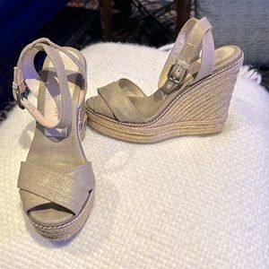 Jean Michel Cazabat gold wedge sandals